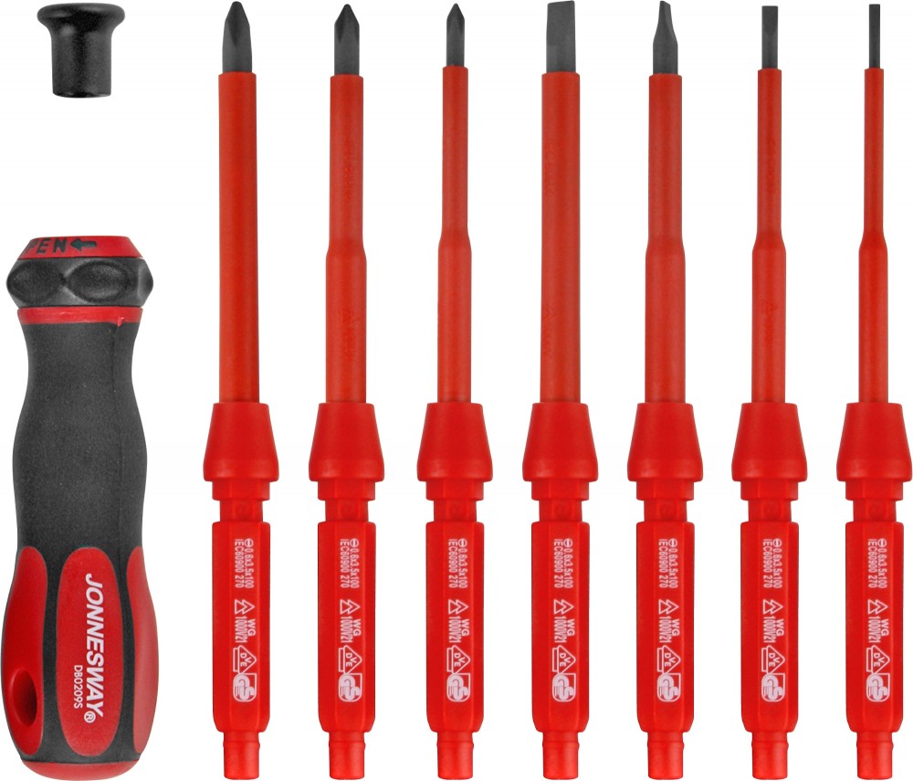 Jogo de 7 chaves isoladas (fenda/Phillips)