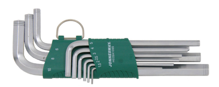 Jogo 9 chaves hexagonais curtas