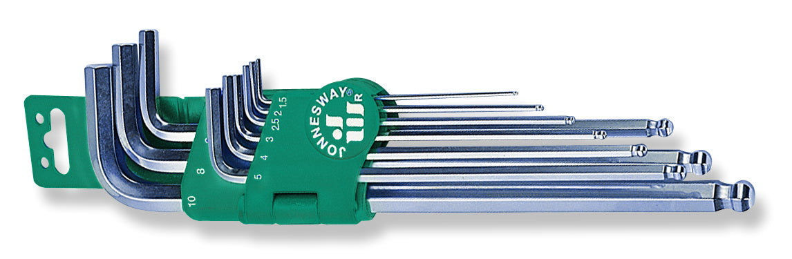 Jogo 9 chv macho hexag.longas ponta esférica SAE