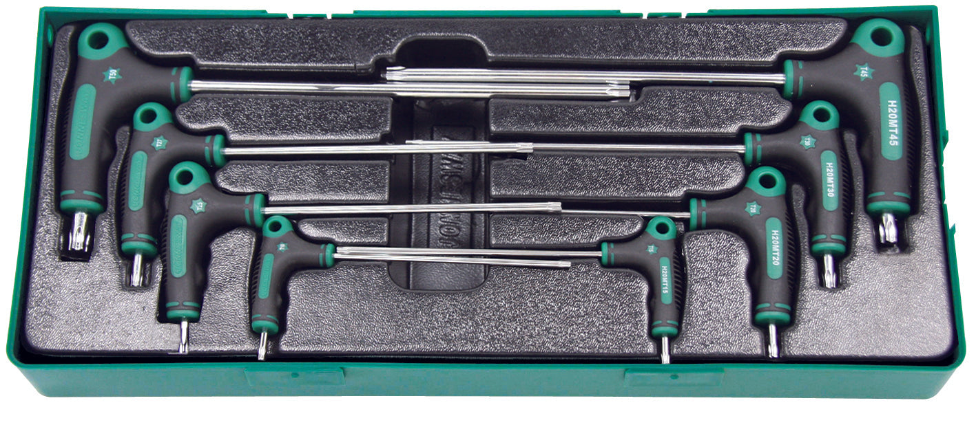Tabuleiro c/8 chaves torx duplas de punho
