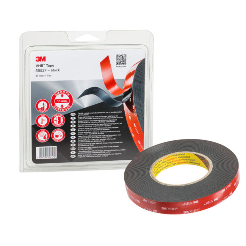FITA ESPUMA ACR.5952F 3M 19MMX11M.PRETA