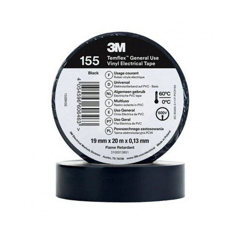 FITA DE PVC TEMFLEX 155 3M 19MMX20M.PRETA (683B477)