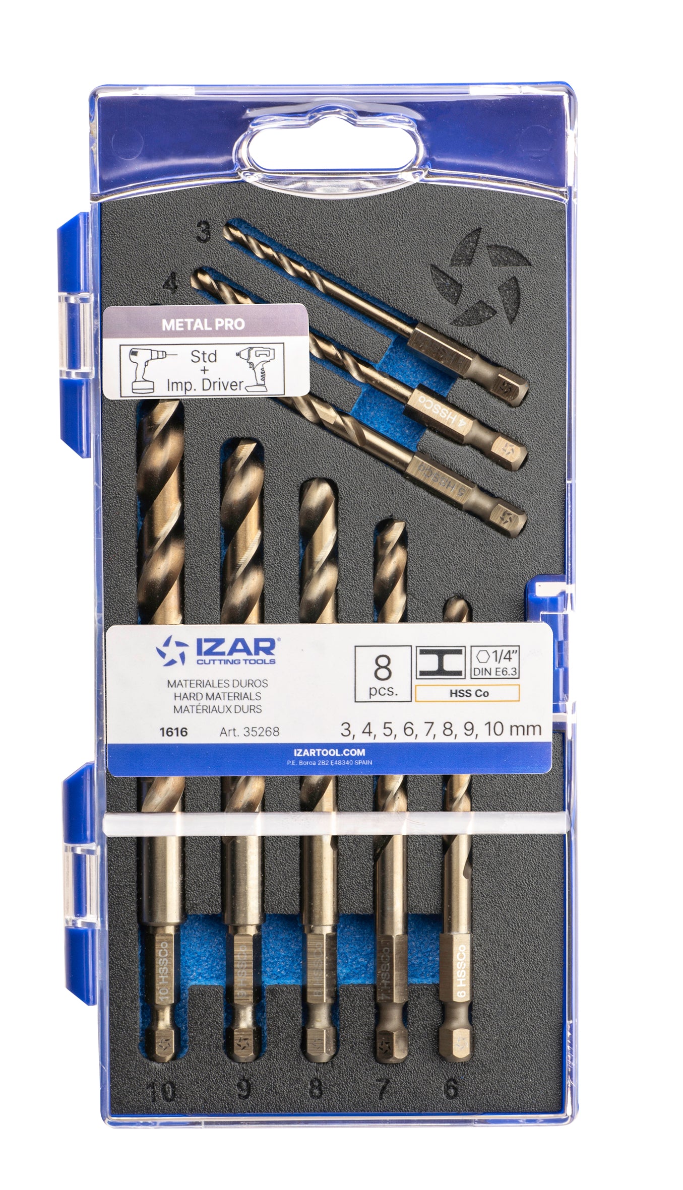 JG BROCAS 1/4 E6.3 HSSCO 8PCS 35268