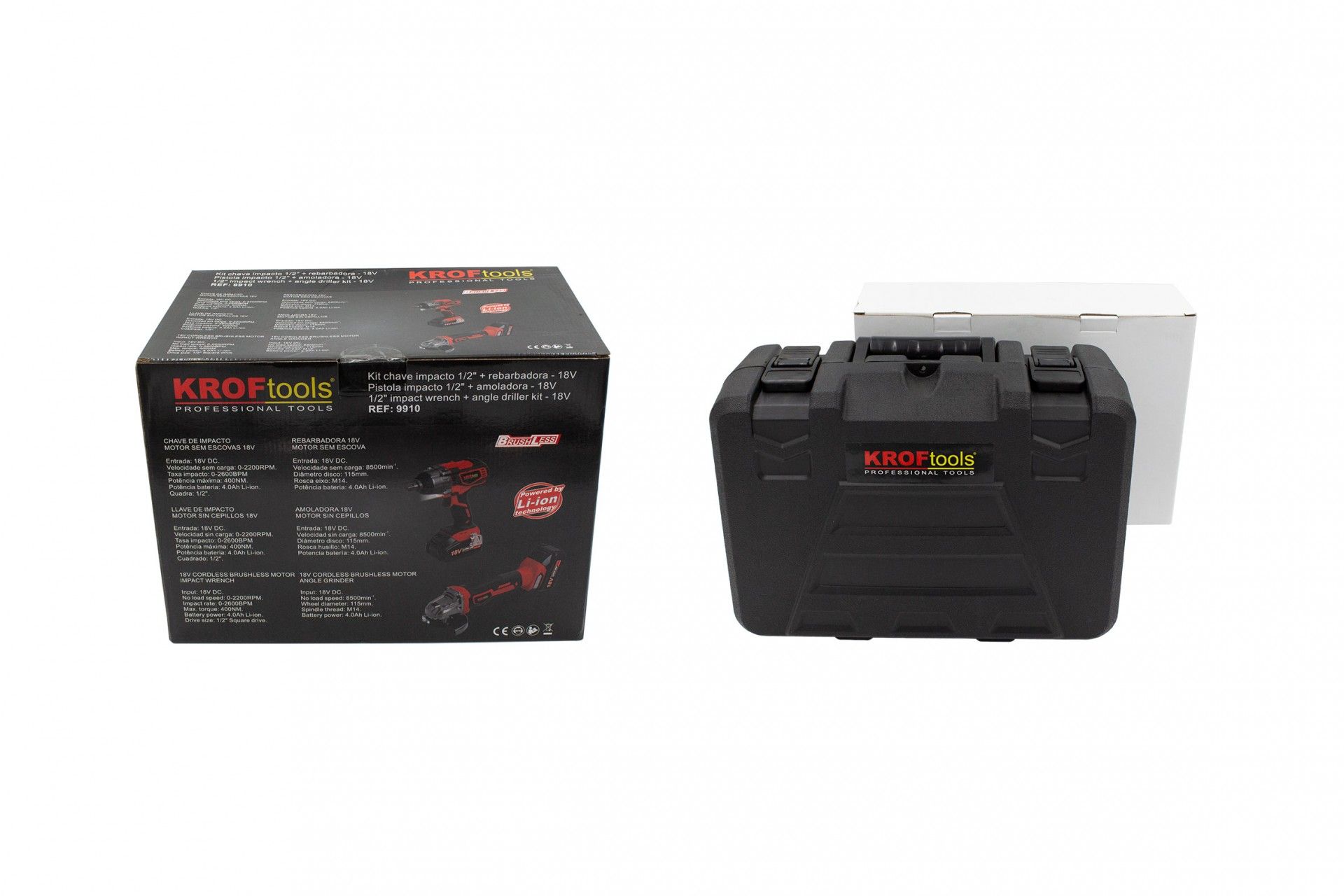 KIT CHAVE IMPACTO 1/2 + REBARBADORA - 18V