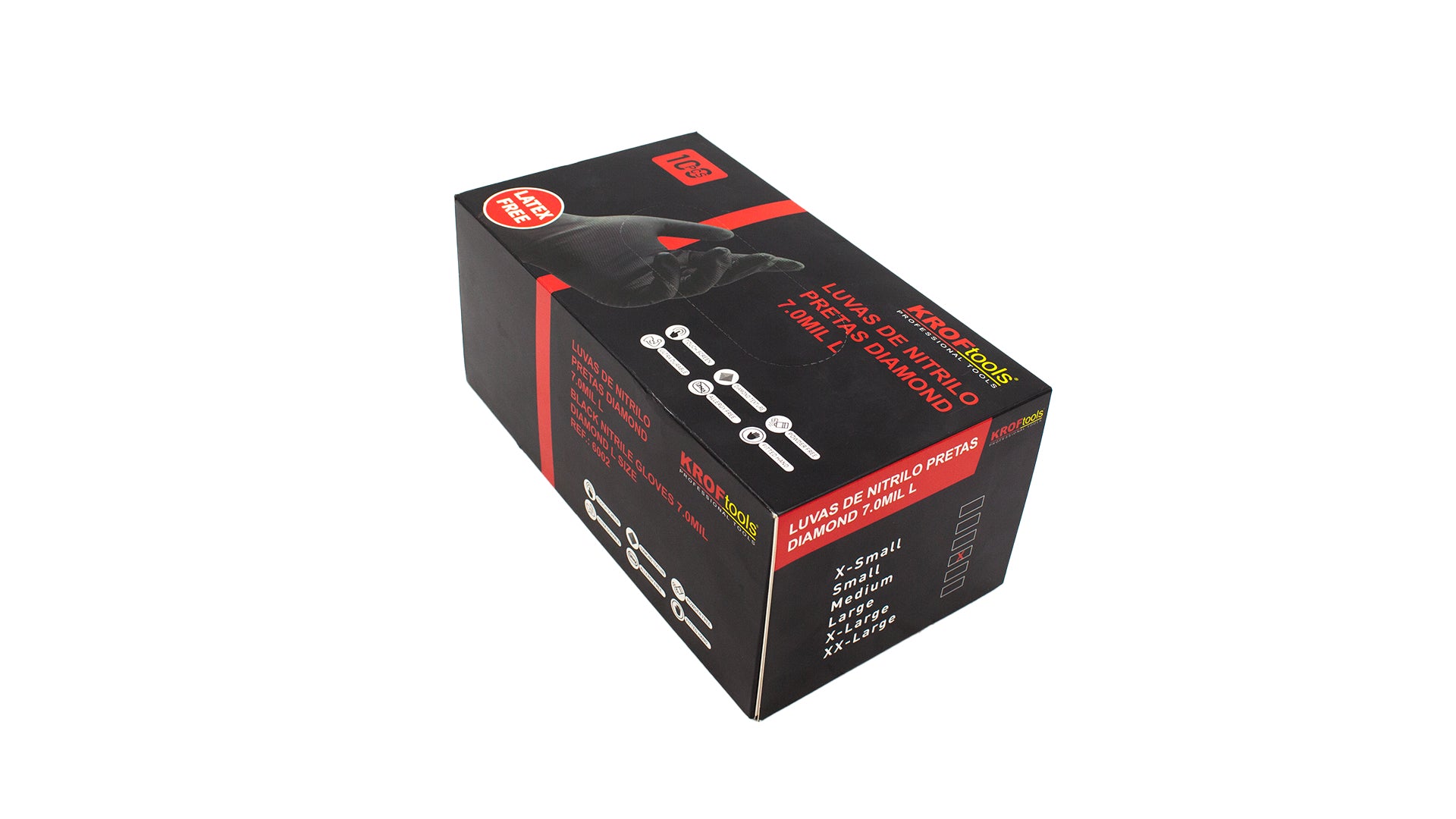 LUVAS DE NITRILO PRETAS DIAMOND 7.0MIL  x 100 PCS