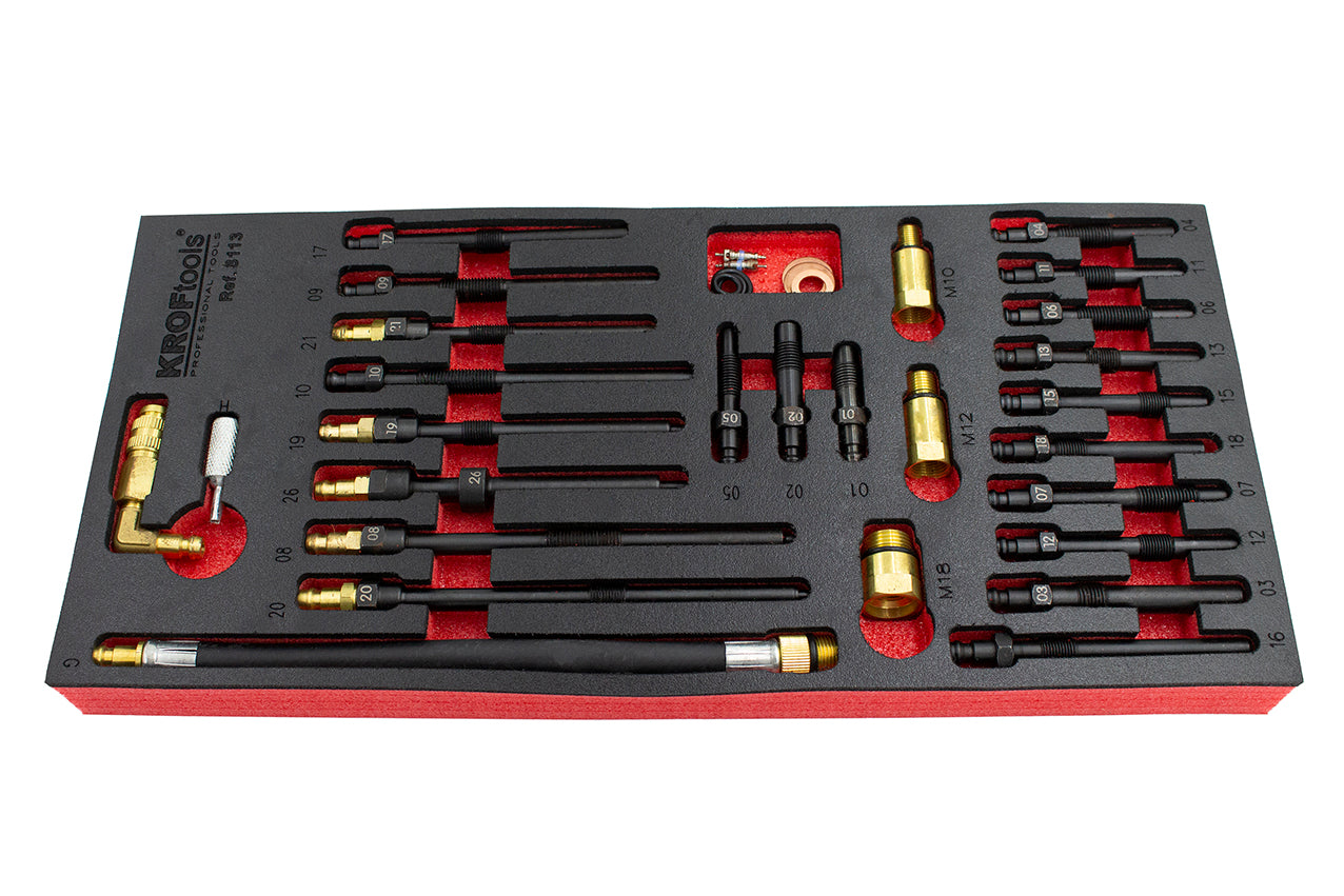 KIT ADAPTADORES PARA TESTES DE COMPRESSÃO E FUGA 30 PCS (8113)