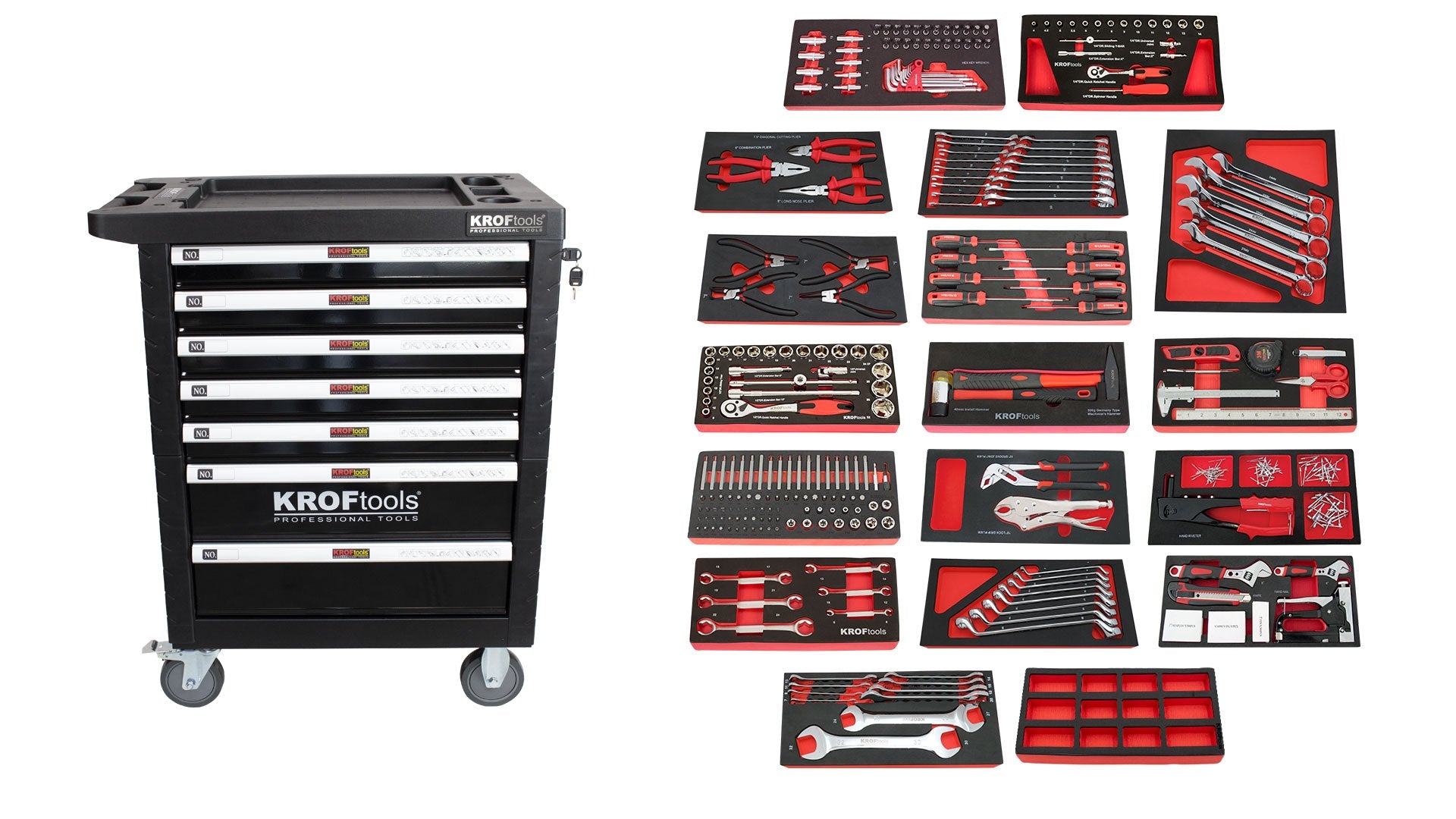 CARRO FERRAMENTA PRETO 7 GAVETAS 353PCS (8353PRE)