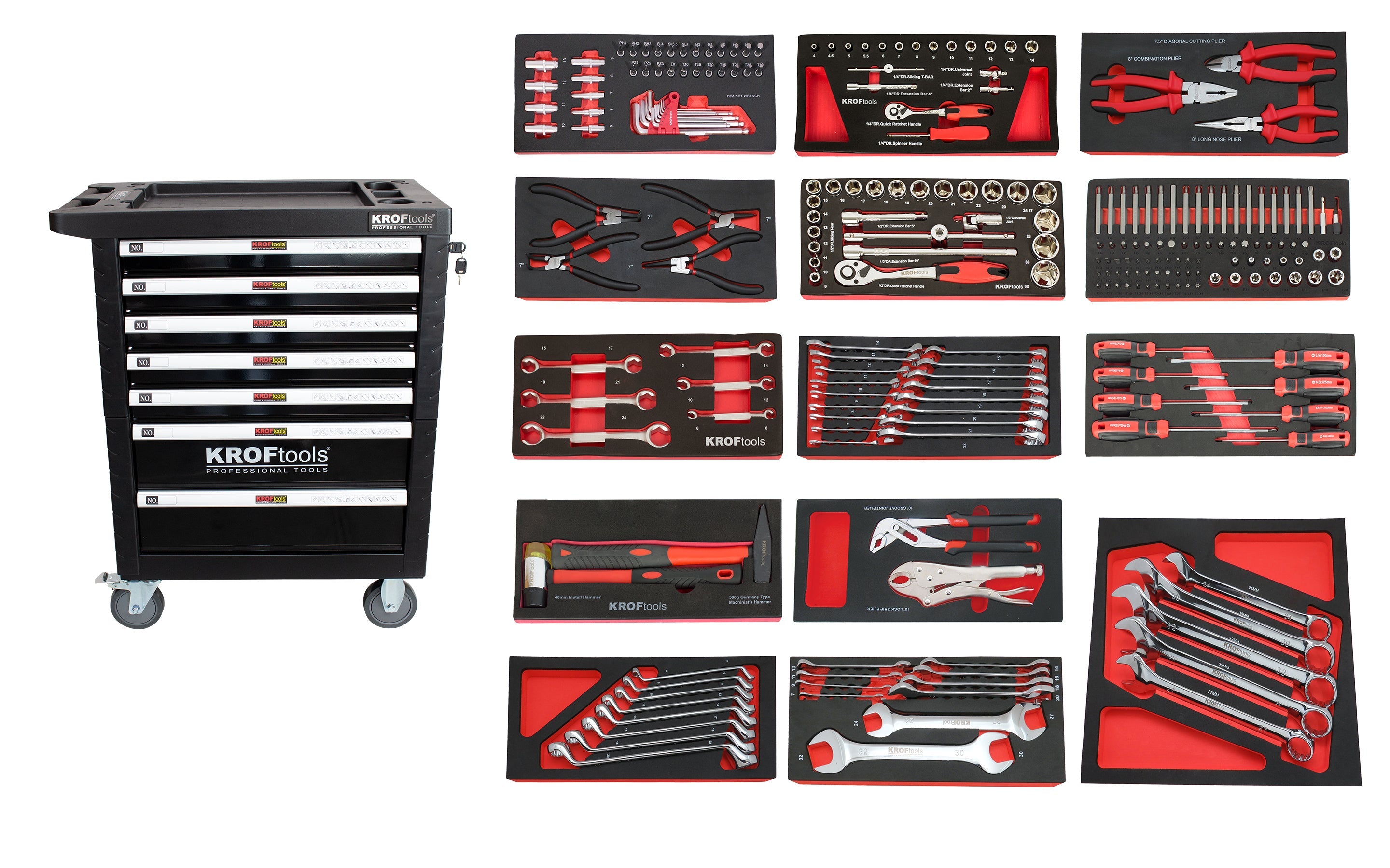 CARRO FERRAMENTA 7 GAVETAS 237PCS. PRETO (8500PRE)