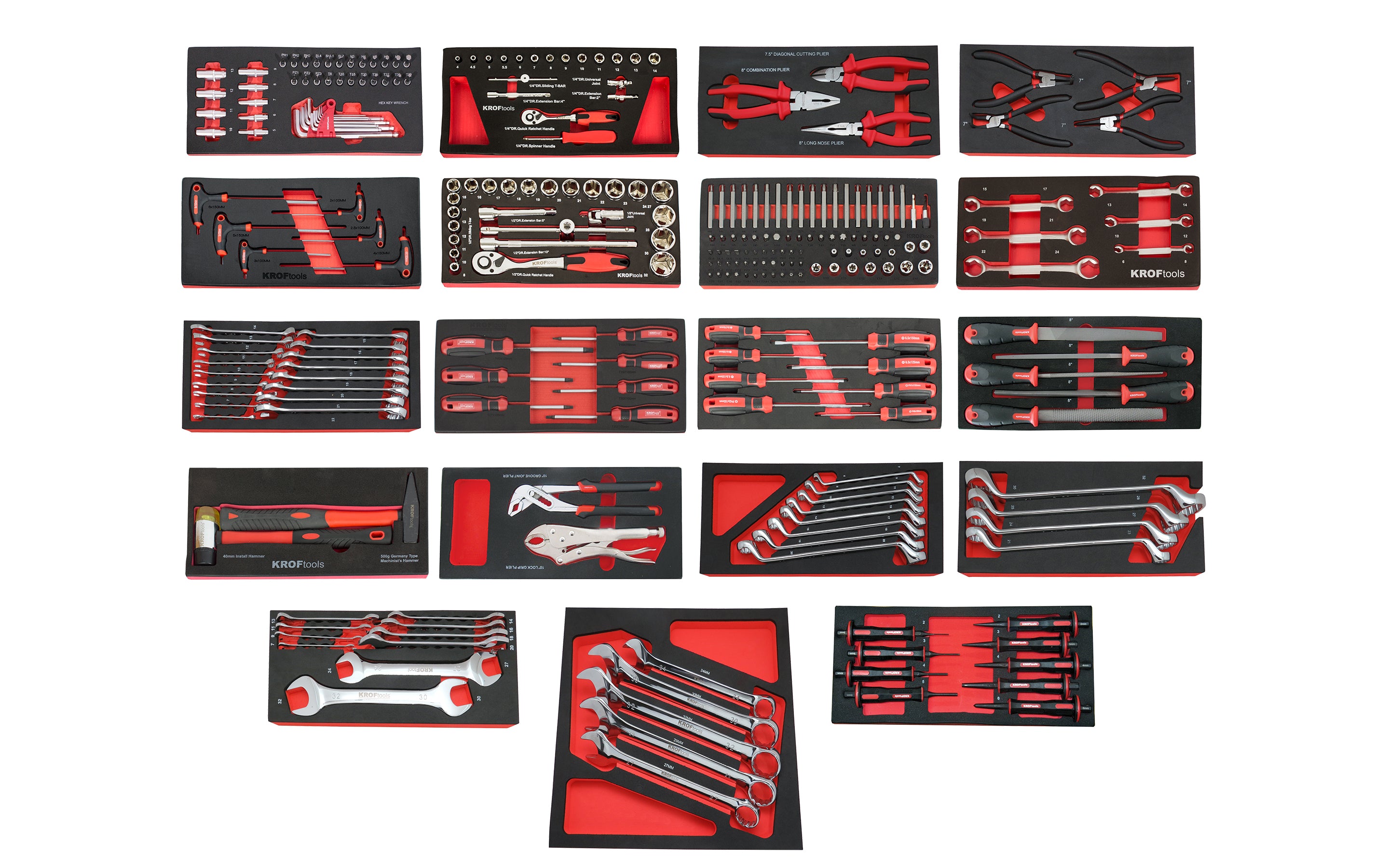 CARRO FERRAMENTA 7 GAVETAS 259PCS. VERMELHO (8502VER)