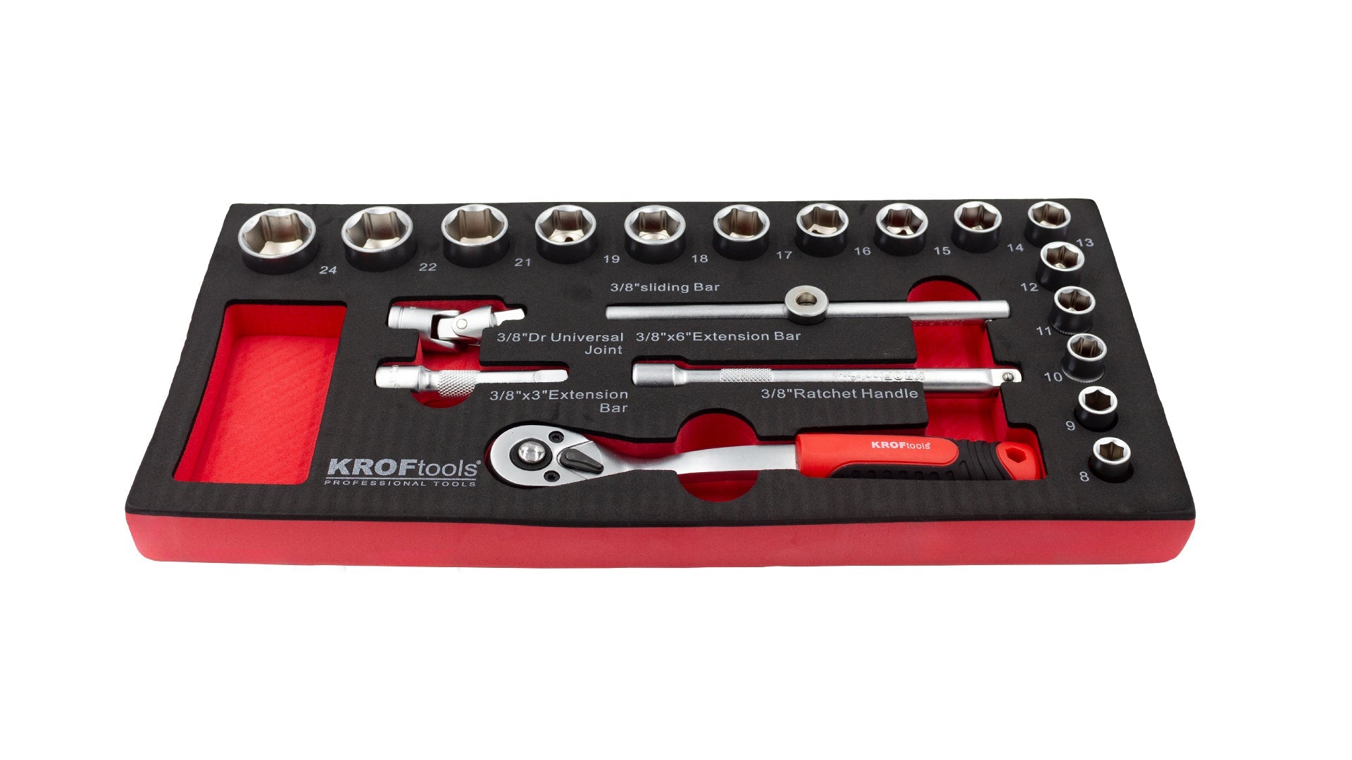 MODULO 020Pcs CHAVES CAIXA 3/8  8-24mm (8573)