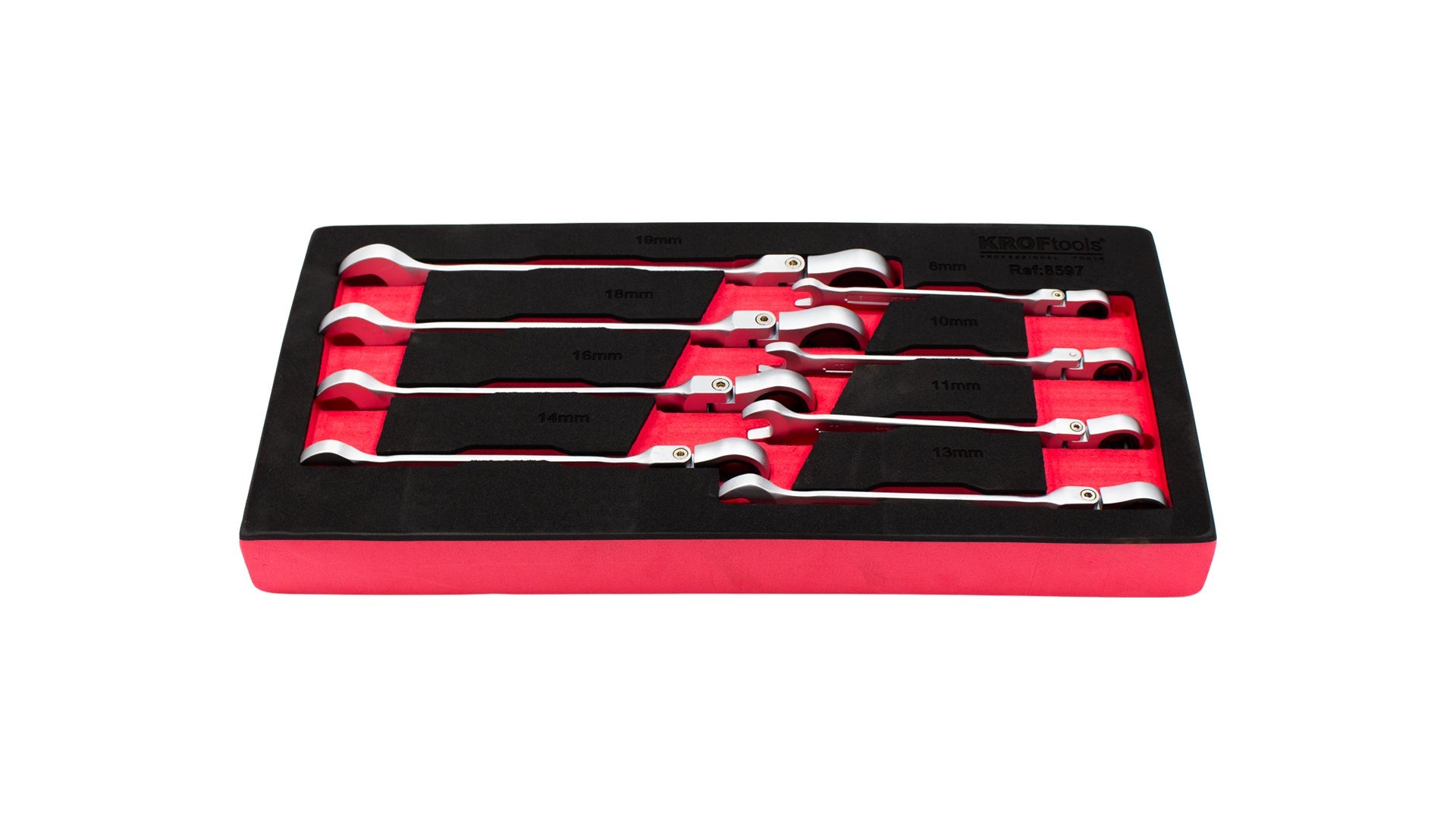 MÓDULO CHAVES COMBINADAS C/ ROQUETE FLEXÍVEL 8 pcs (8597)