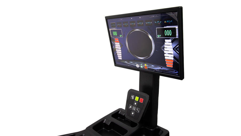 MÁQUINA CALIBRAR RODAS AUTOMÁTICO 10"-24" C/ LASER e LCD 21''