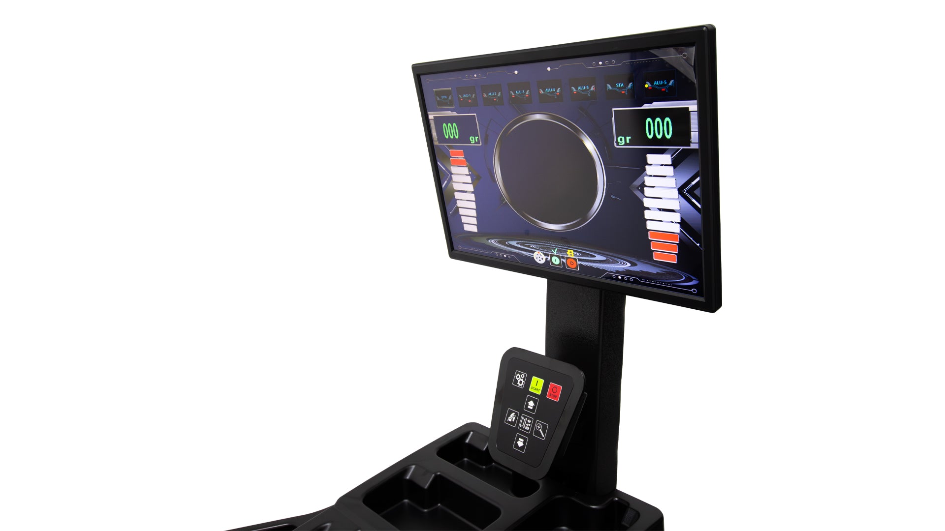 MÁQUINA CALIBRAR RODAS AUTOMÁTICO 10"-24" C/ LASER e LCD 21''