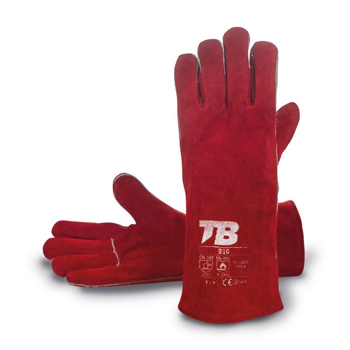 Luva soldador com proteção térmica (calor) e mecânica 910 (5 PARES)