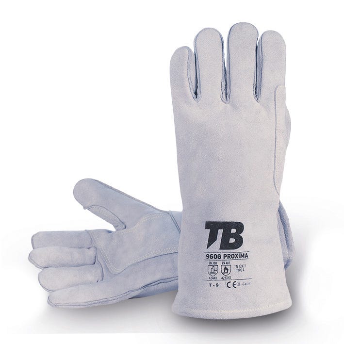 Luva soldador com proteção térmica (calor) e mecânica de 34 cm de comprimento 960G PROXIMA  (5 PARES)