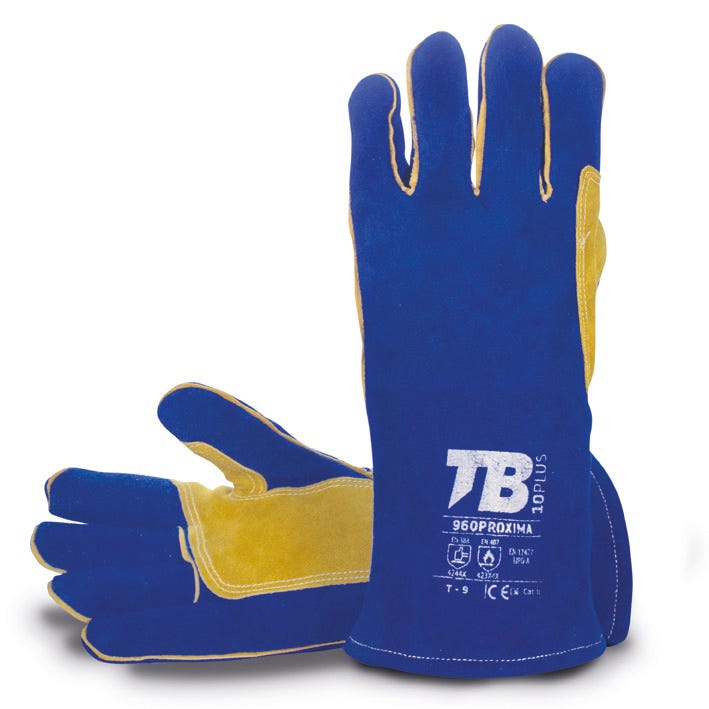 Luva soldador com proteção térmica (calor) e mecânica de 34 cm de comprimento 960 PROXIMA (5 PARES)