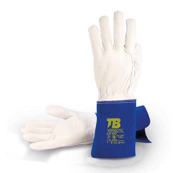 Luva soldador com proteção térmica (calor) e mecânica de 33 cm de comprimento 980SOLTIG (10 PARES)