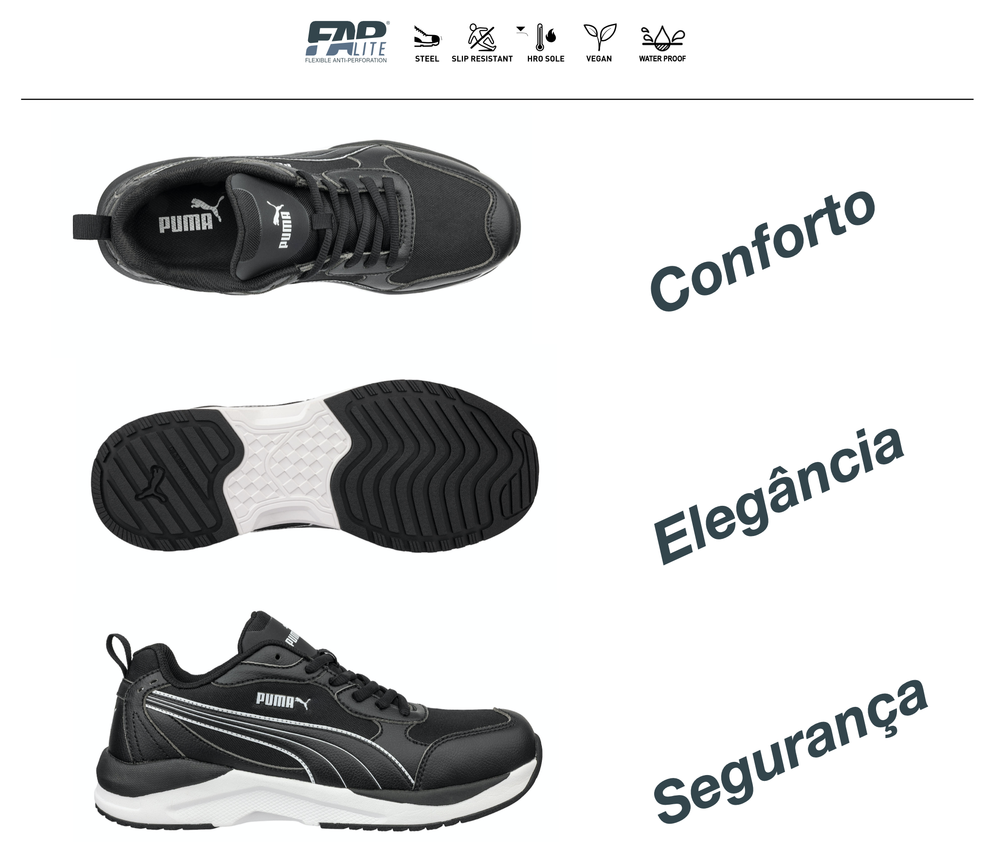 SAPATILHA DE PROTEÇÃO SHIFT BLK/WHITE S3S PUMA