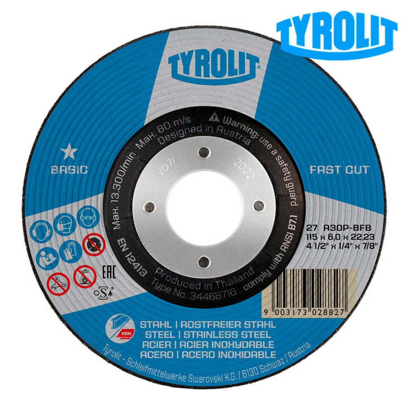 Disco de desbaste 2en1 BASIC* 27C 115x6x22,23 A30P-BFB (34468716)