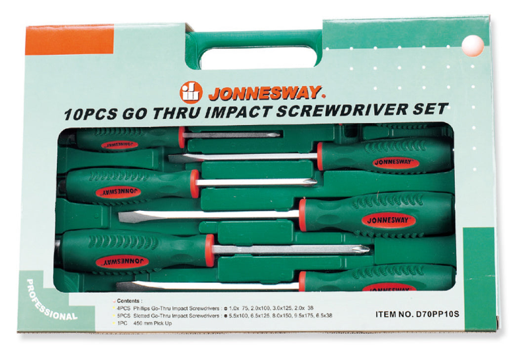 Jogo 10 chaves fenda/philips impacto