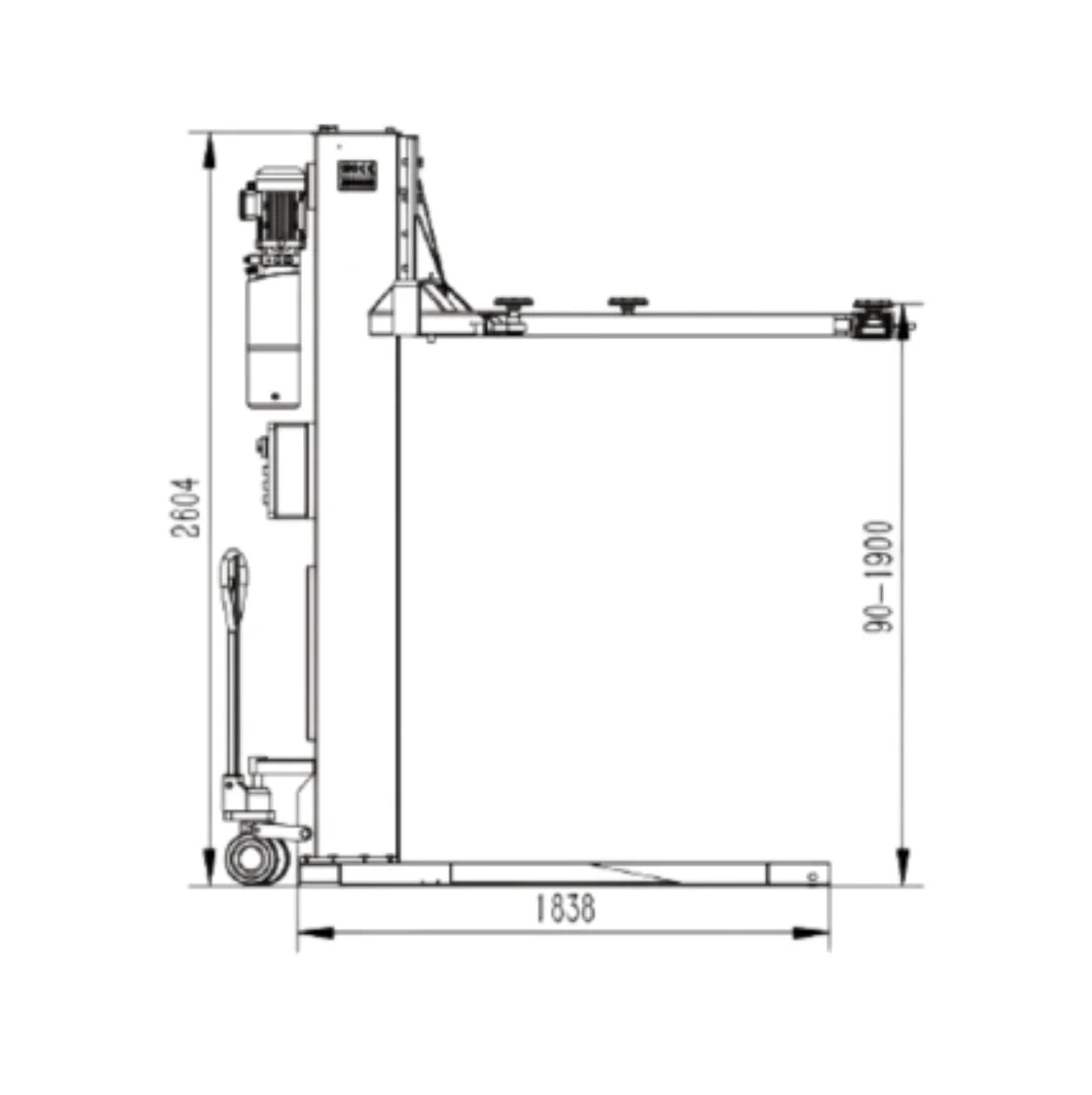 Elevador 1 coluna eletrohidráulico 3 TON - PS091