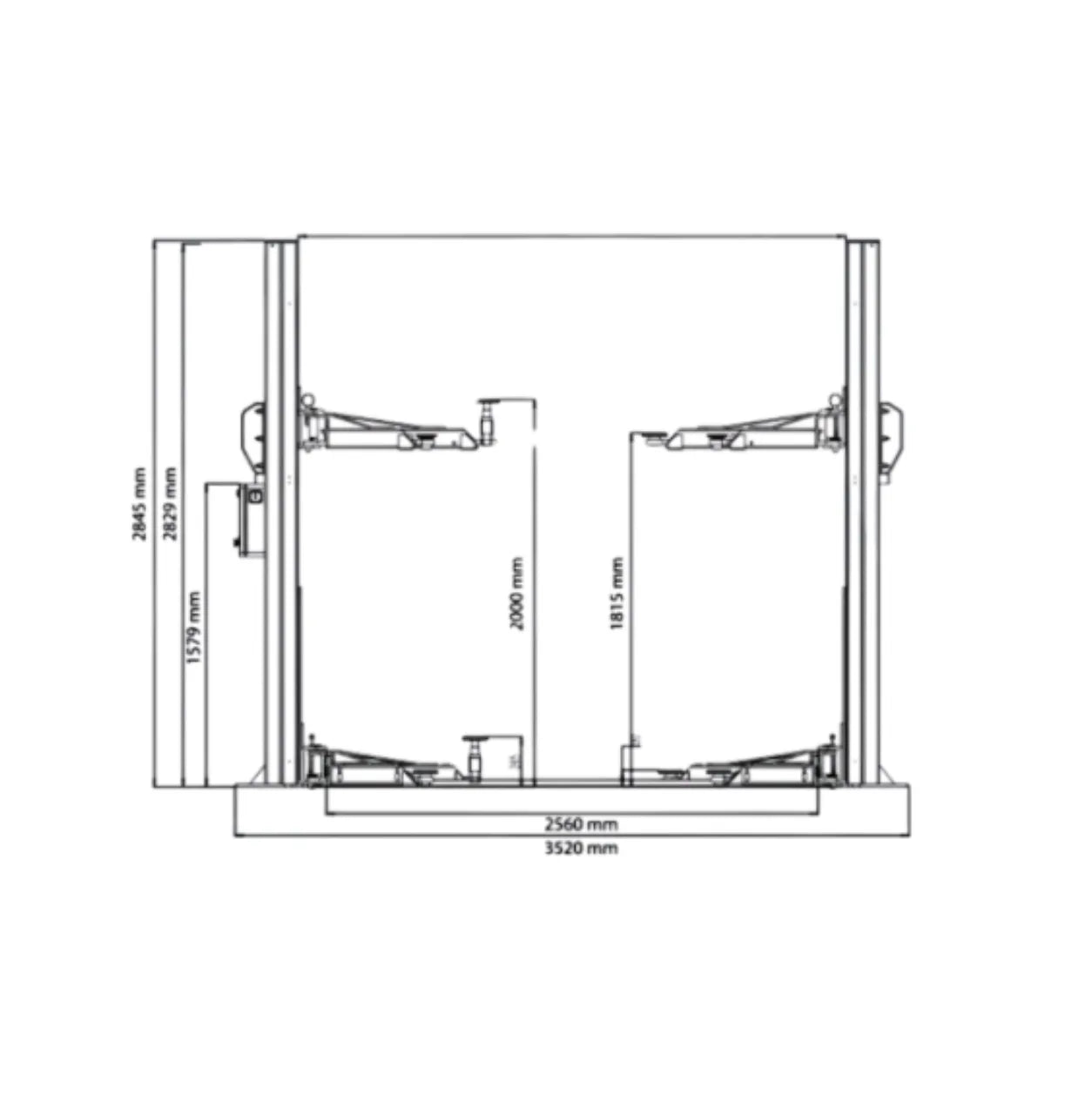 Elevador 2 Colunas Electrohidráulico para lavagens - 4 TON