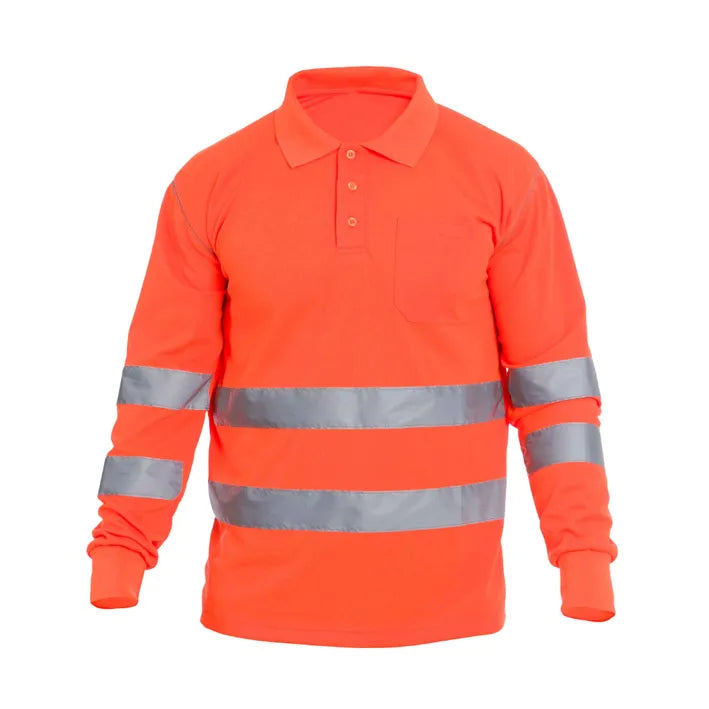 Polo de manga comprida de alta visibilidade GRANGE HV ORANGE (1 UNIDAD)