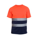 T-shirt de manga curta de alta visibilidade combinada HILL HV ORANGE/NAVY (1 UNIDAD)