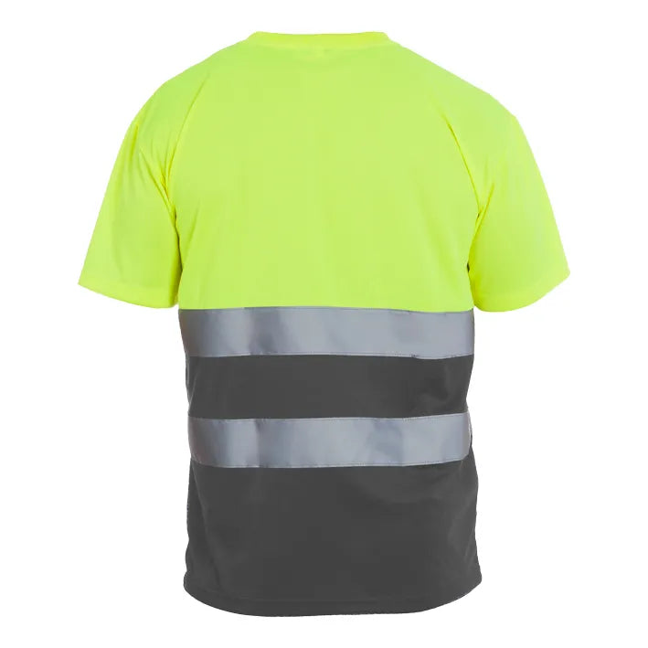 T-shirt de manga curta de alta visibilidade combinada YELLOW/GREY (1 UNIDAD)