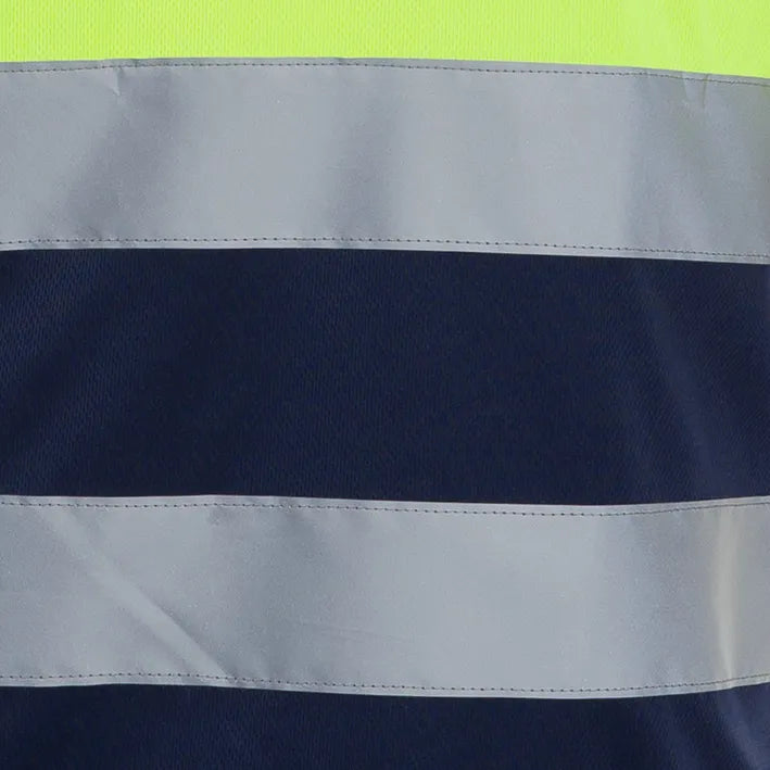 T-shirt de manga curta de alta visibilidade combinada HILL HV YELLOW/NAVY (1 UNIDAD)