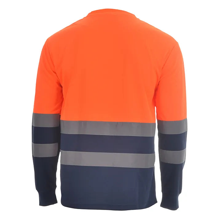 T-shirt combinada de manga comprida hi-vis INDIE HV ORANGE/NAVY (1 UNIDAD)