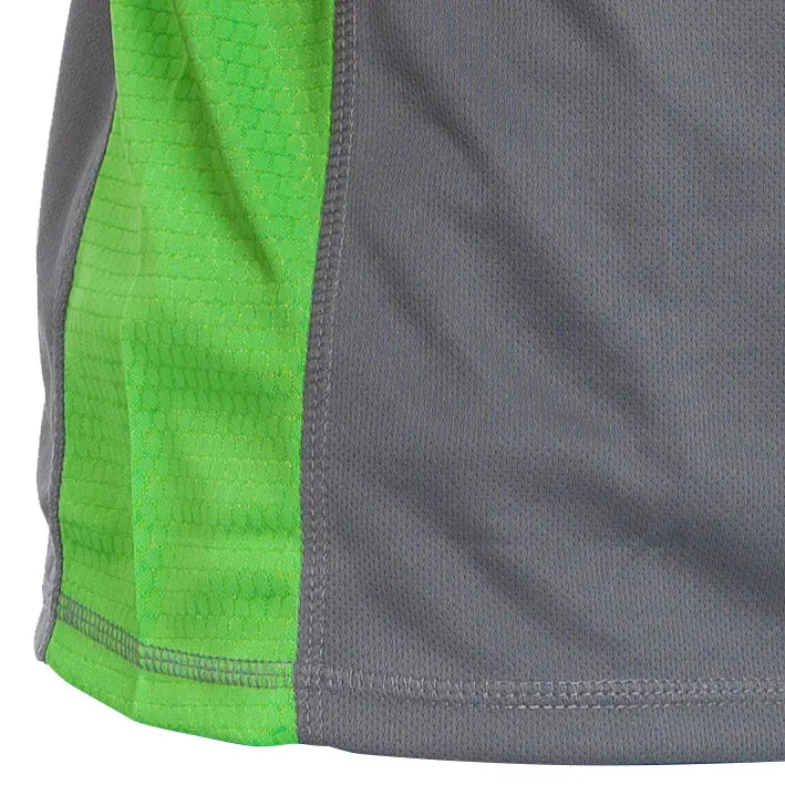 T-shirt de manga curta combinada JET GREY/GREEN (1 UNIDAD)