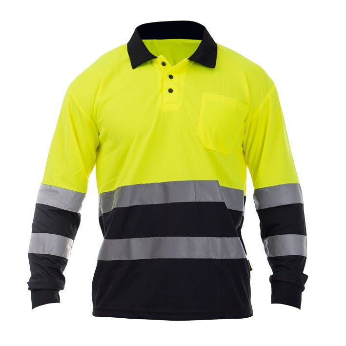 POLO OCEAN HV POLO L/S YELLOW/BLACK (1 UNIDAD)