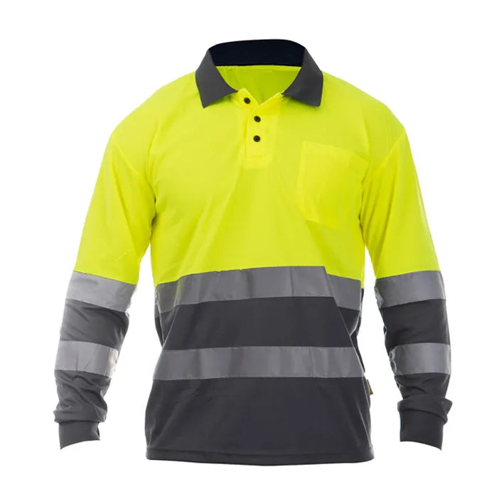 POLO OCEAN HV POLO L/S YELLOW/GREY (1 UNIDAD)