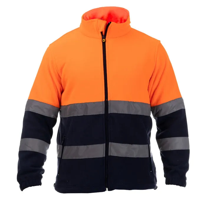 Casaco polar de alta visibilidade combinado PLANET HV POLAR FLEECE ORANGE/NAVY (1 UNIDAD)