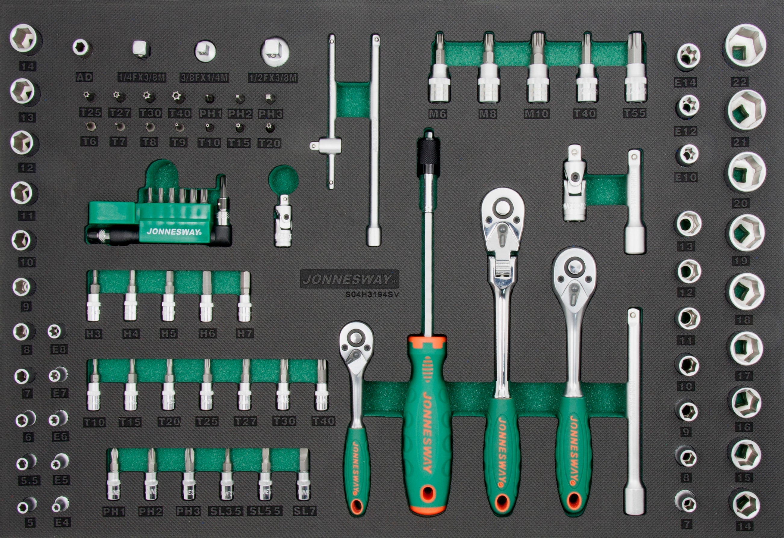 Tabuleiro Eva 1/4"& 3/8" c/94 peças