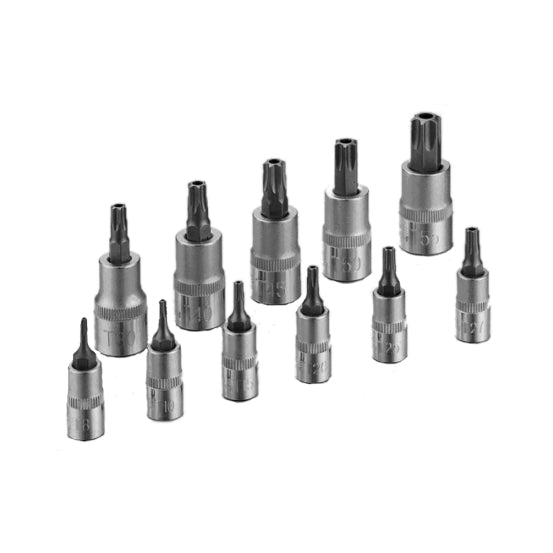 Jogo 11 bits 1/4" e 3/8" torx temperproof