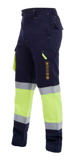 Calças STRIP FR HV PANTS YELLOW/NAVY (1 UNIDAD)