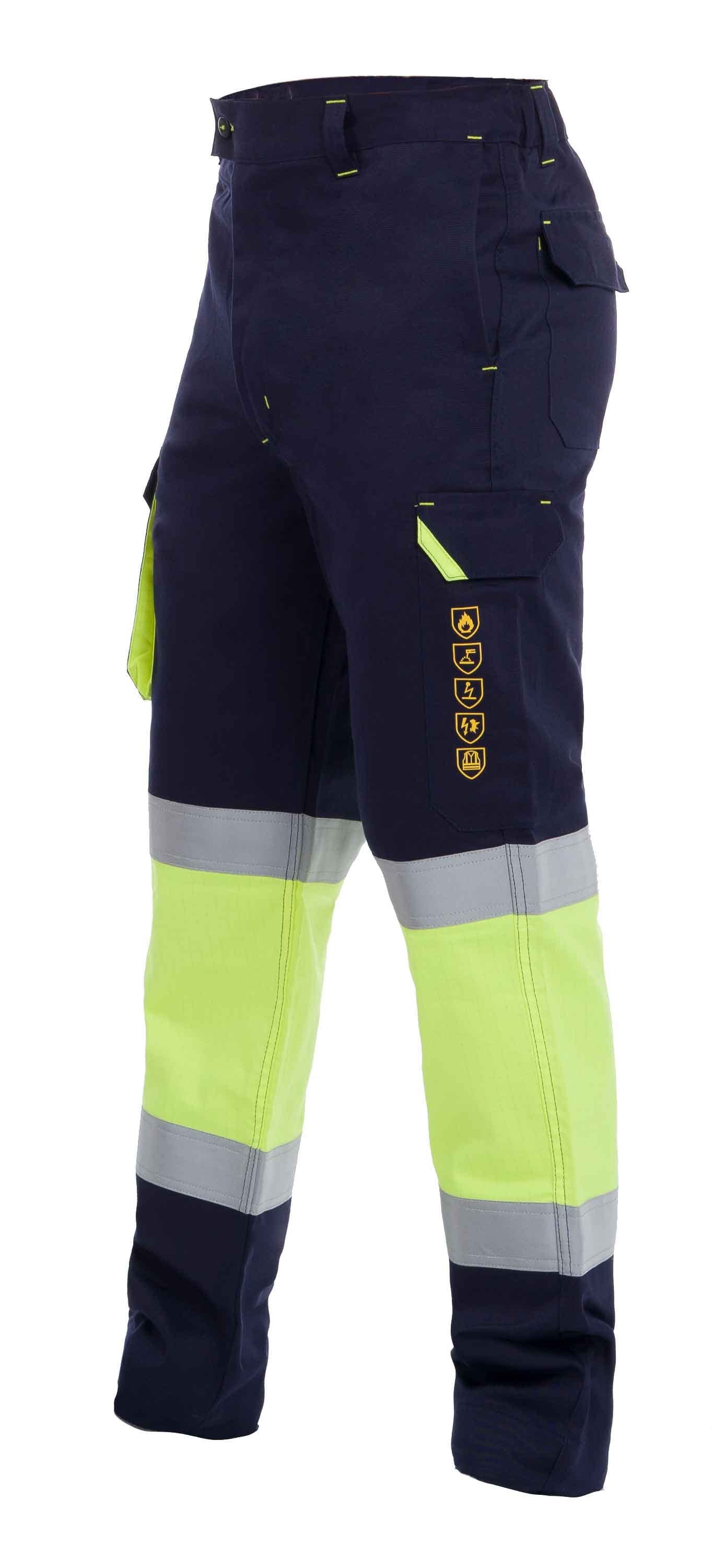 Calças STRIP FR HV PANTS YELLOW/NAVY (1 UNIDAD)
