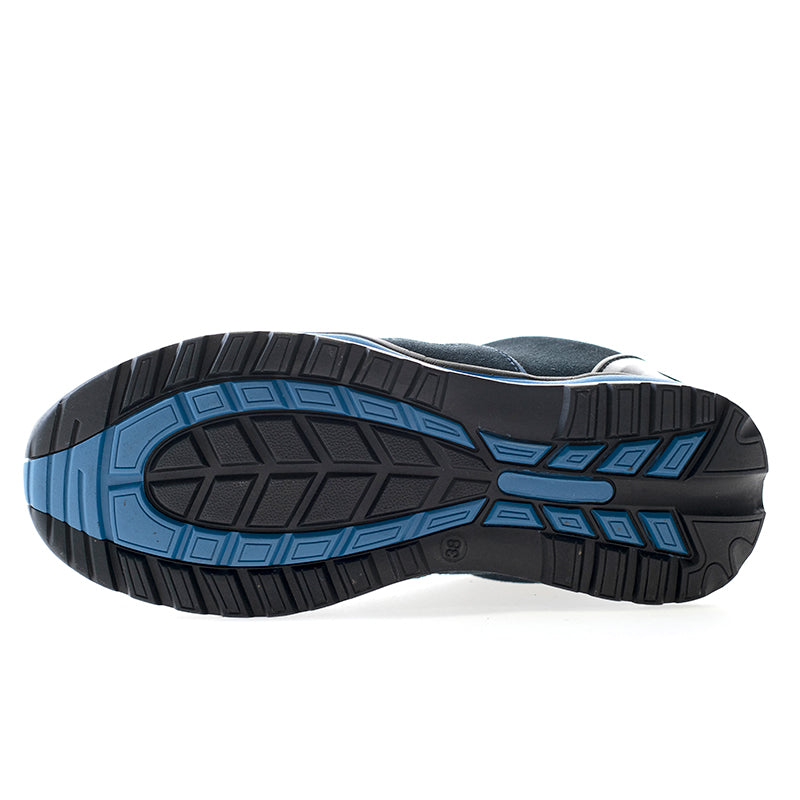 BAIO Azul, sapato S1P, couro nobuck, sola EVA sem metal
