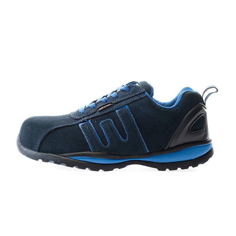BAIO Azul, sapato S1P, couro nobuck, sola EVA sem metal