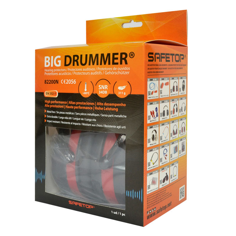 BIG DRUMMER, protetor auditivo dielétrico SNR 34 Db