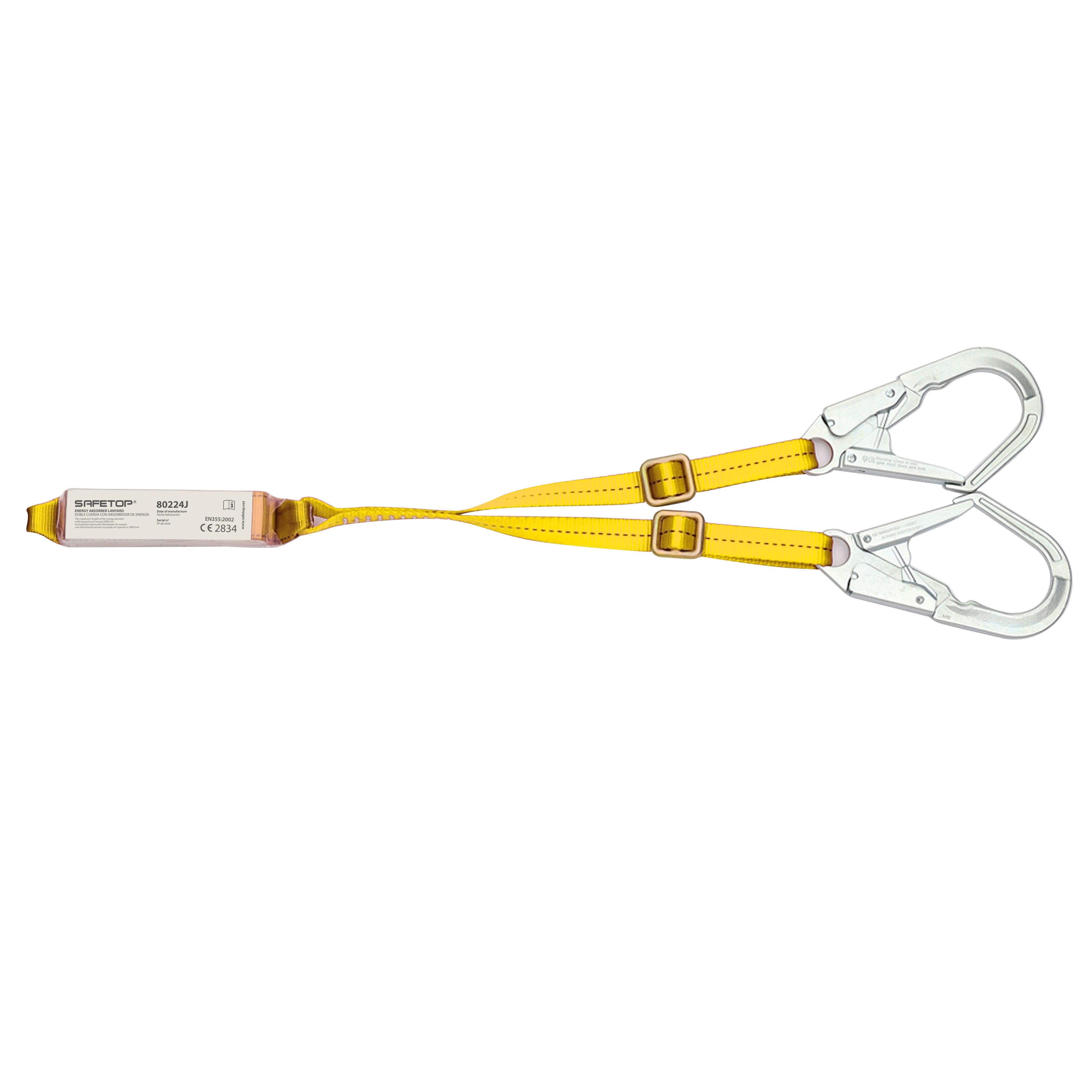 ALÇA DUPLA ajustável 1,50-2 m, com absorvedor e mosquetões