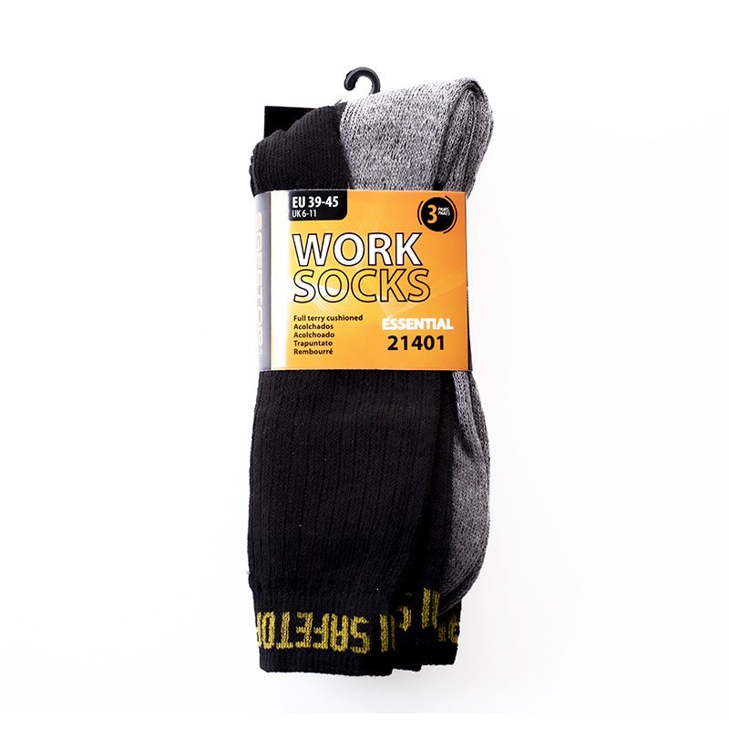 MEIAS DE TRABALHO ESSENCIAIS, meias de trabalho (Pacote com 3 pares)