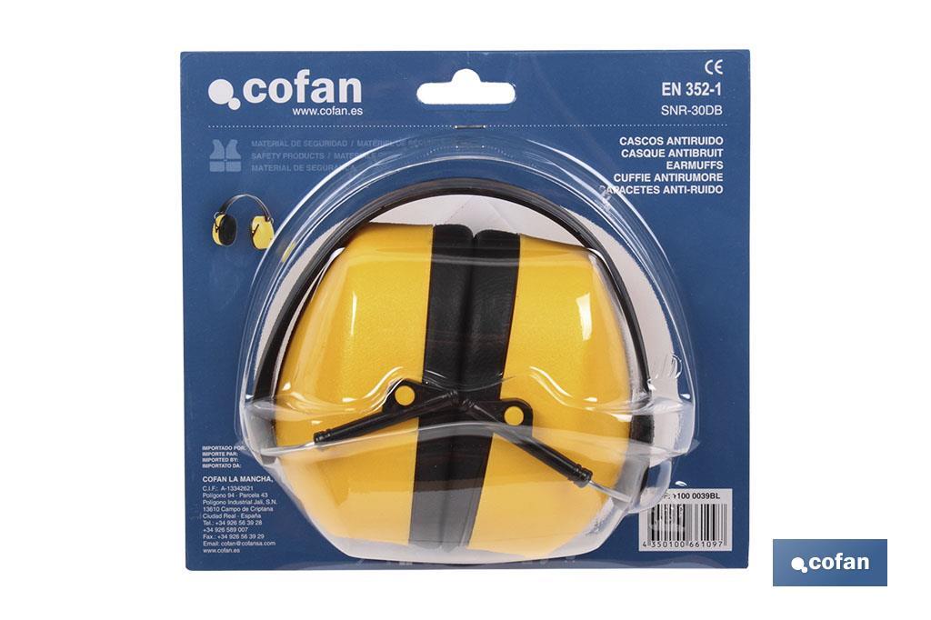 Blister Capacete anti-ruido I Cor amarelo I Protecção auditiva I SNR: 30db I EN 352-1