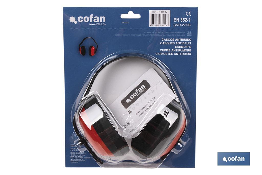 Blister Capacete anti-ruido I Cor vermelho I Protecção auditiva I SNR: 27db I EN 352-1