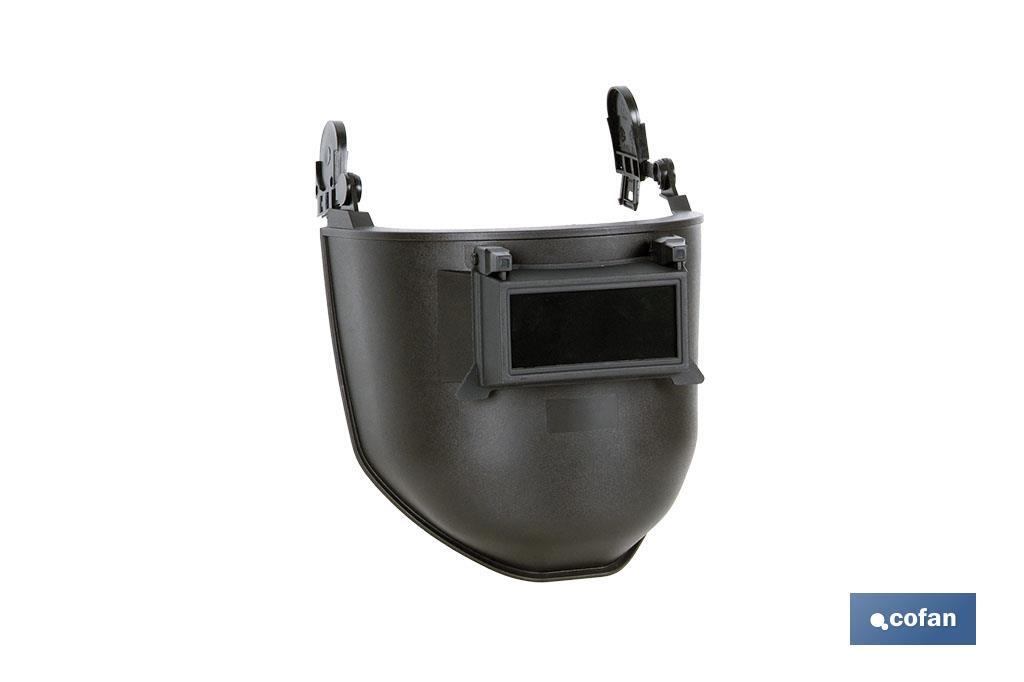 Máscara de soldar | Adaptável ao capacete de obra | Cor preta