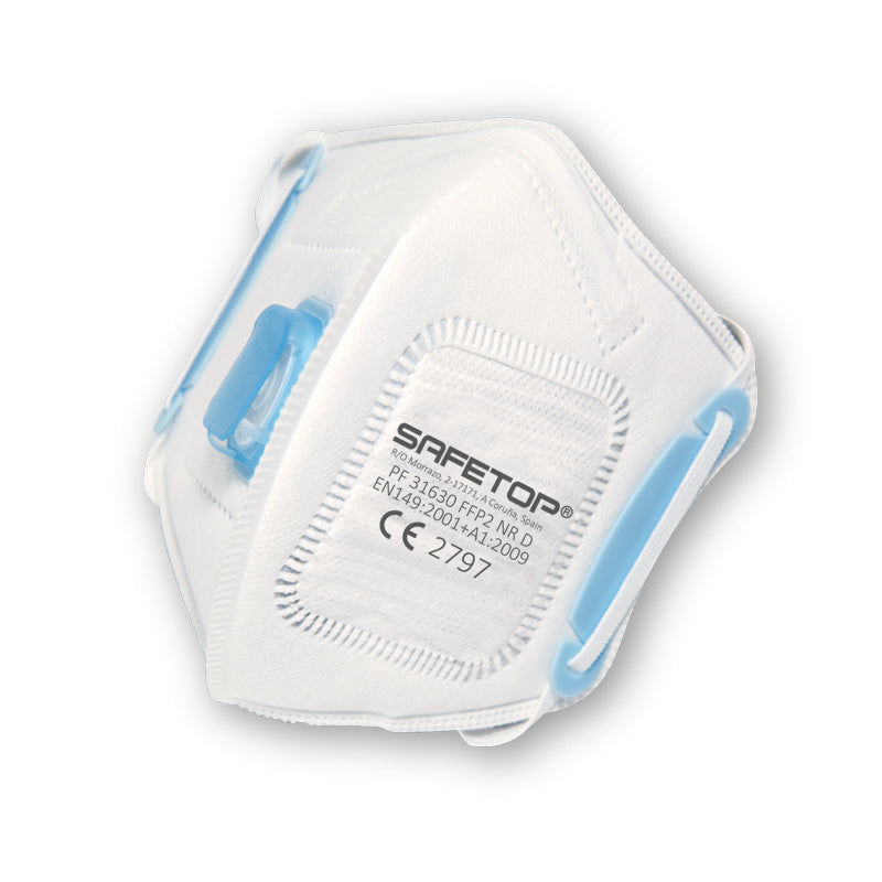 Máscara FFP2 com válvula e membrana, NR D, dobrável verticalmente
