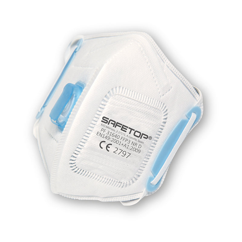 Máscara FFP3 com válvula e membrana, NR D, dobrável verticalmente