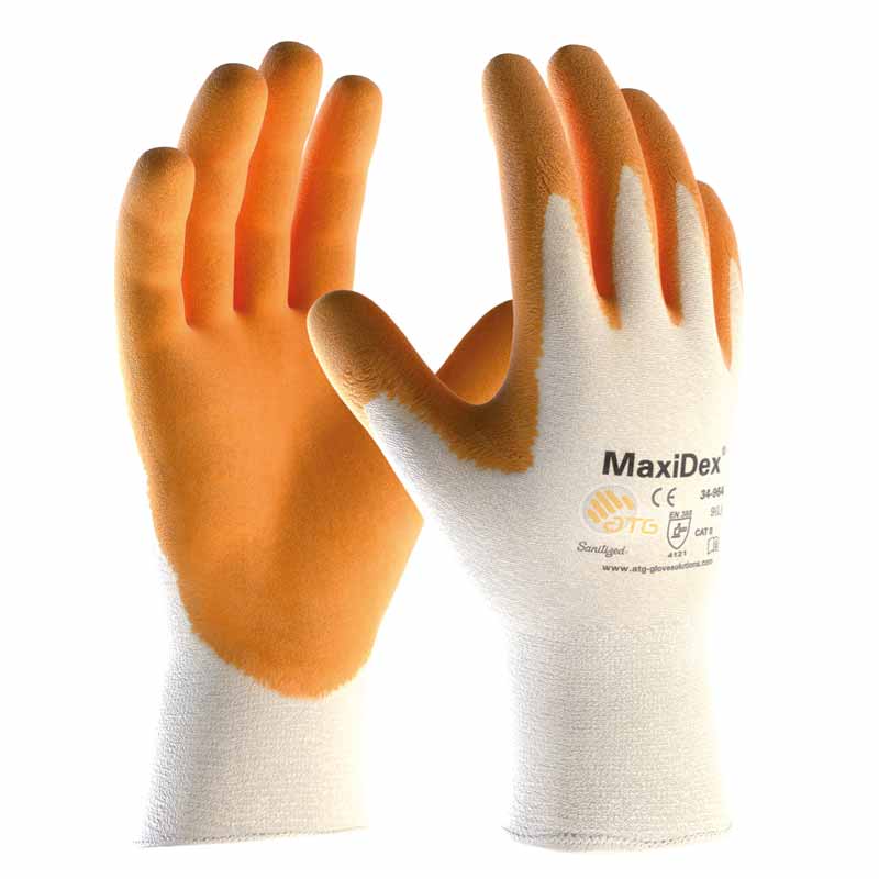MAXYDEX, REVESTIMENTO DE ALGODÃO, NITRILO AMARELO T7-10 OUT (12 pares)